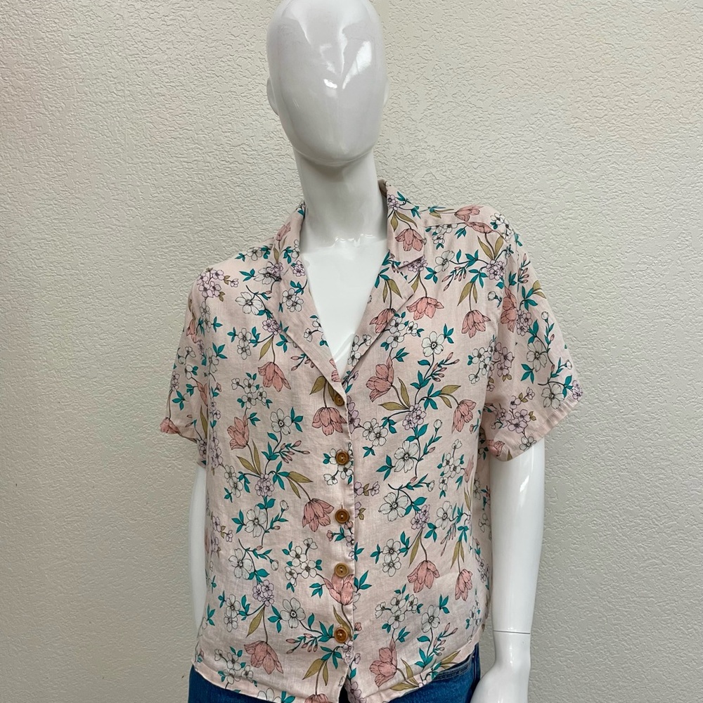 Cynthia Rowley Cream Boxy Button Down Shirt